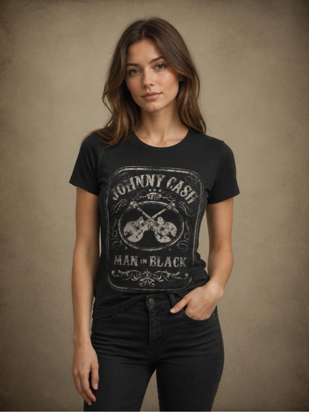 'Man in Black' Graphic Tee - Black